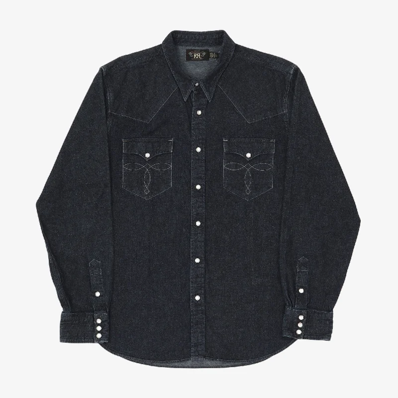 Denim Western Shirt Confident Men's High