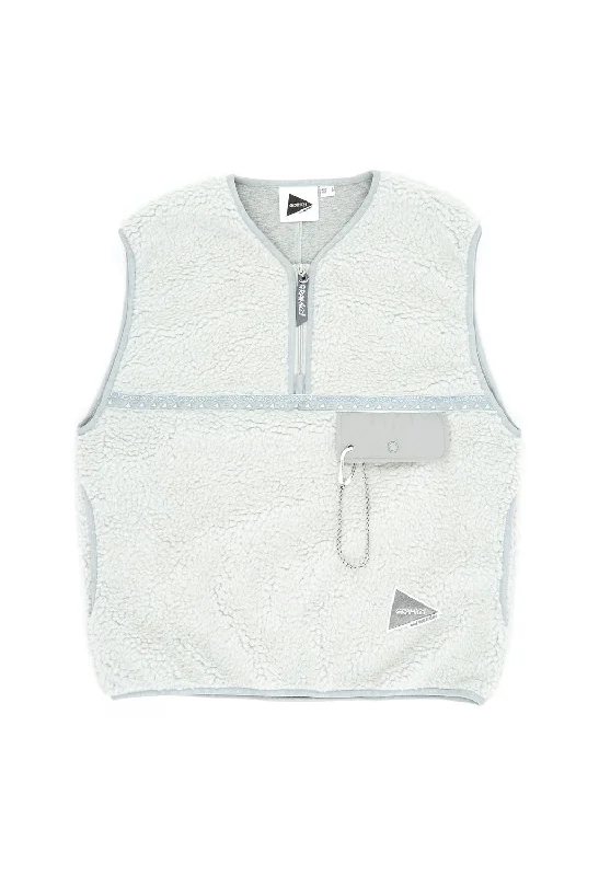 Gramicci x And Wander JQ Tape Fleece Vest - Light Gray Masculine Men's 