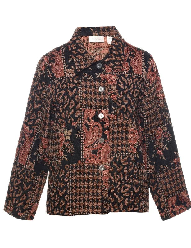 Animal Print Tapestry Jacket - M Casual Men's Short