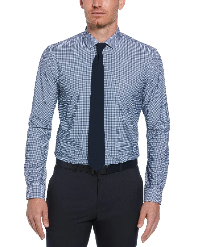 Slim Fit Checkered Button-Down Dress Shirt Refined Men's Hand