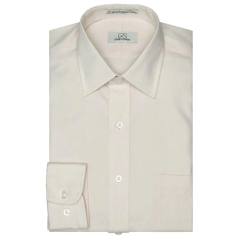 Cooper & Stewart Non-Iron Pinpoint Spread Collar Sandstone British Gentleman Style