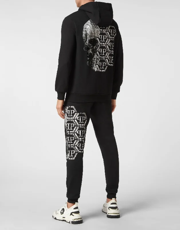 Jogging Tracksuit: Hoodie/Trousers Skull and Plein Laid