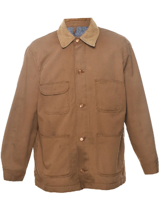 Brown Workwear Jacket - L Earthy Men's Sustainable 