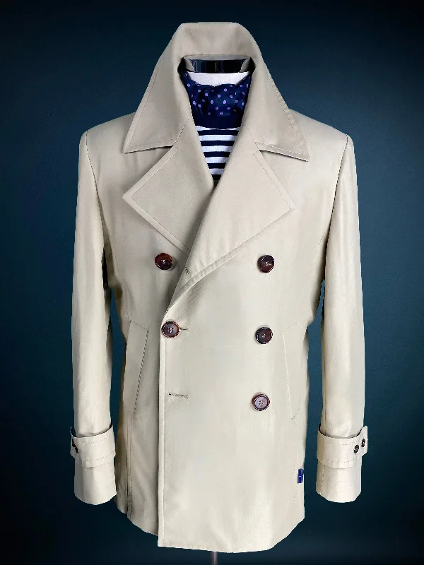 ITALIAN Waterproof Peacoat. TAN. Earthy Men's Hemp