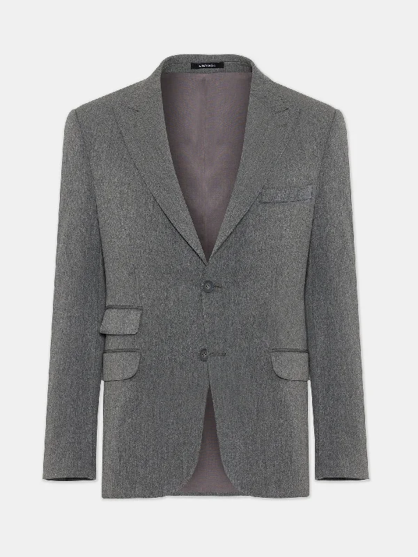 Donazi Grey Single Breasted Blazer Artistic Men's Avant