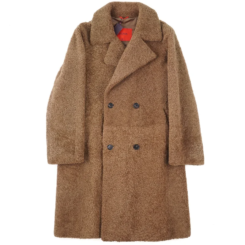 Isaia Reverse Lambskin Shearling Overcoat Practical Men's Quick