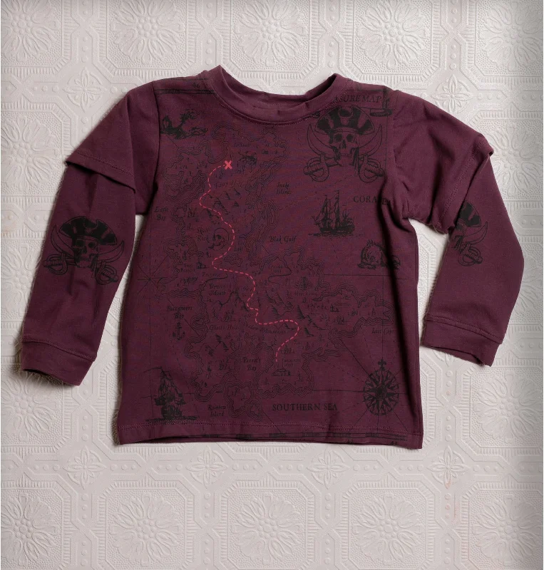 Organic Adventure T's - Maroon Pirate Streetwear Style