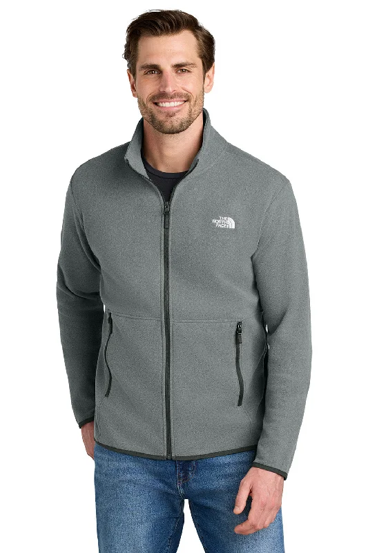 The North Face Mens Glacier Fleece Full Zip Jacket - Heather Medium Grey - New Dapper Men's Bow