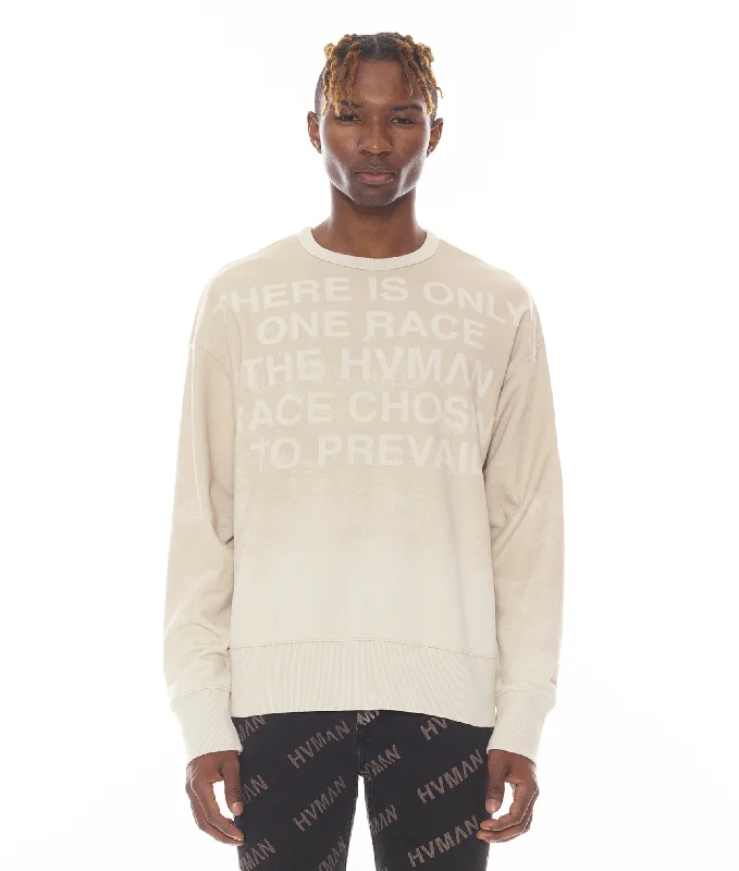 Crew Sweatshirt In Cream Cool Men's Distressed