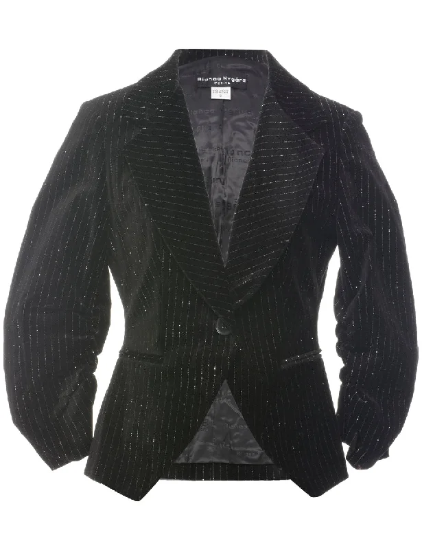 Velvet Evening Jacket - S Monochromatic Office Style