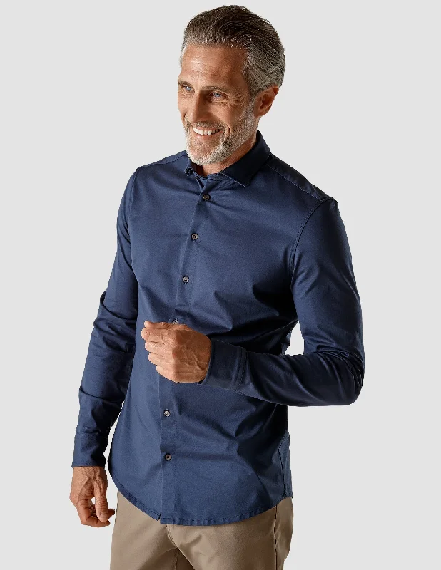 Classic Shirt Navy Slim Modern Men's Geometric