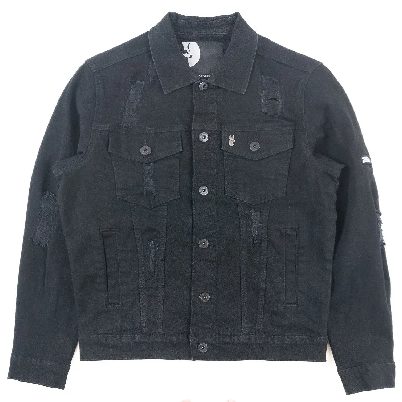 M1079 Moreli Denim Jacket - Jet Black Bohemian Men's Free