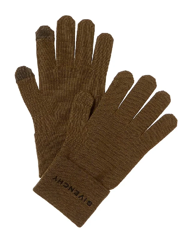 Givenchy Embroidered Wool Gloves Masculine Men's 