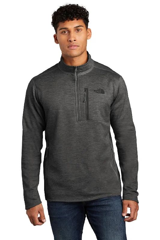 The North Face Mens Skyline 1/4 Zip Fleece Jacket - Heather Dark Grey Sporty Men's Athleisure 