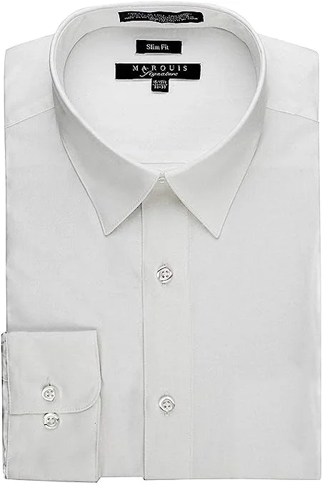 Marquis 009SL Dress Shirt Slim Fit White Sporty Men's Athleisure 