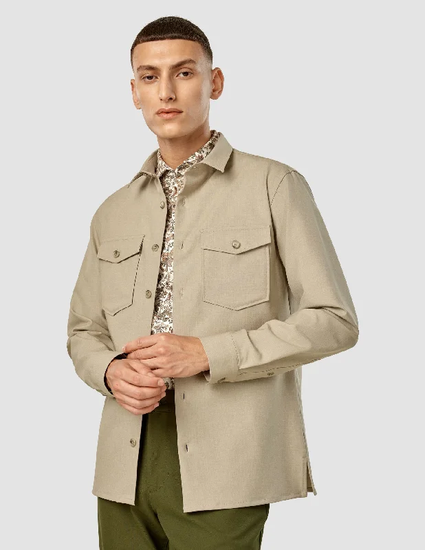 Essential Overshirt Moonstone Melange Monochromatic All