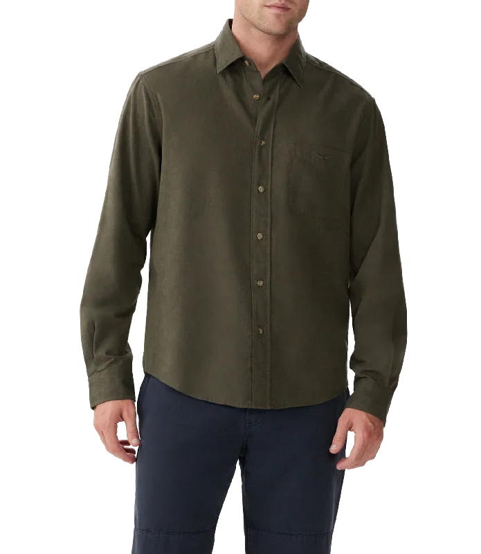 R.M.Williams - Classic Shirt - Corduroy - Olive Bold Men's Animal