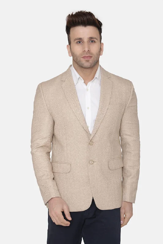 Tweed Beige Blazer Vacation