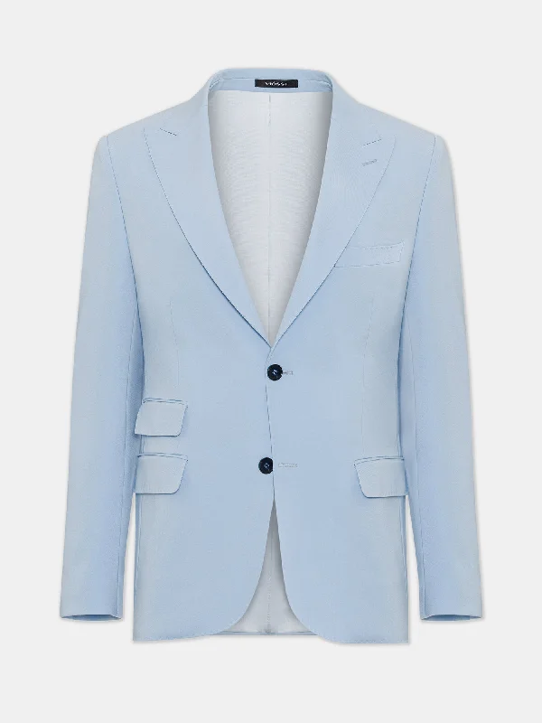 Donazi Sky-Blue Single Breasted Blazer Beach