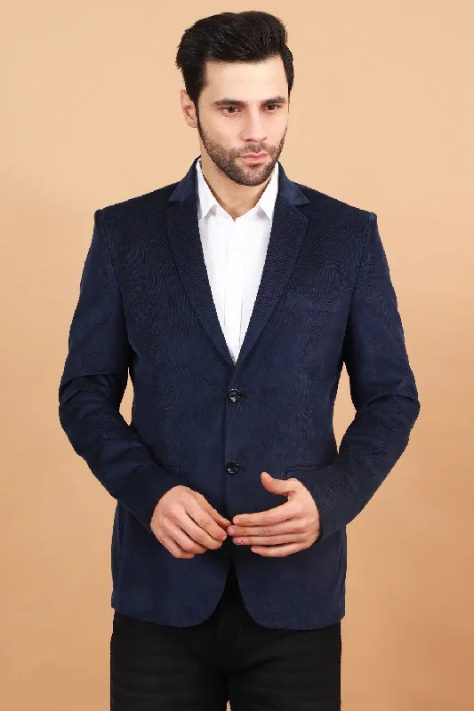 Corduroy Cotton Blue 2 Blazer Trendy Men's Scandinavian