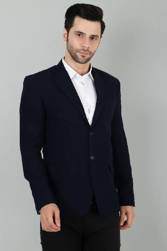 Polyester Cotton Blue Blazer Relaxed Men's Beach