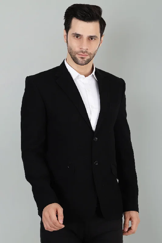 Polyester Cotton Black Blazer Practical Men's Quick