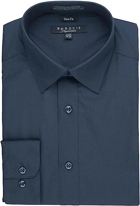 Marquis 009SL Dress Shirt Slim Fit Navy Tailored