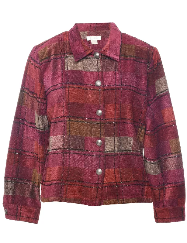 Checked Tapestry Jacket - L Elegant Men's Cashmere