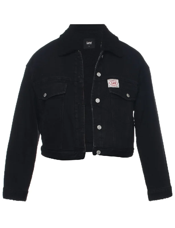 Lee Shearling Denim Jacket - L Edgy Men's Punk