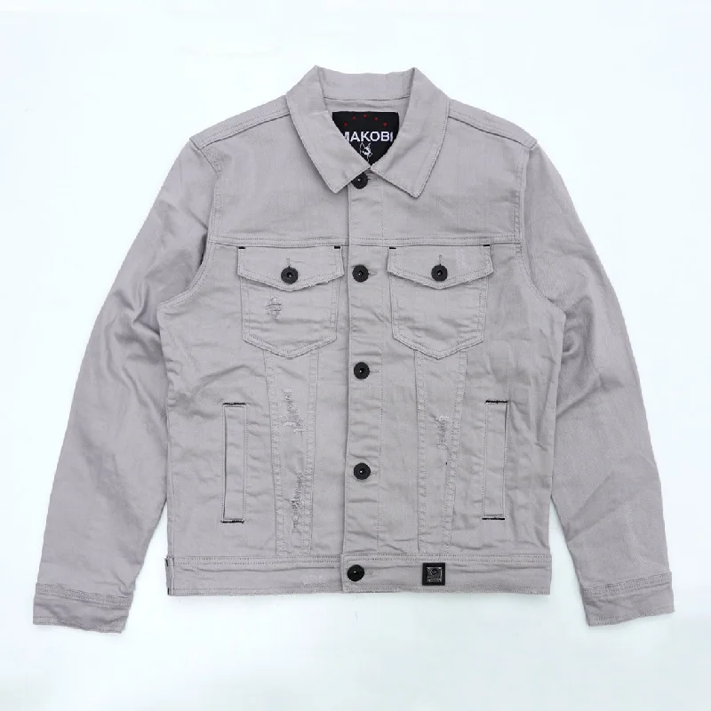 M1026 - Makobi Core Denim Jacket - Light gray Unique Men's Upcycled