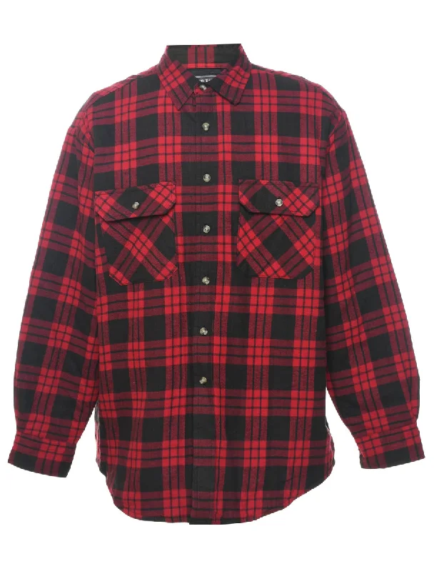 Black & Red 1990s Plaid Shirt - L Artistic Men's Avant