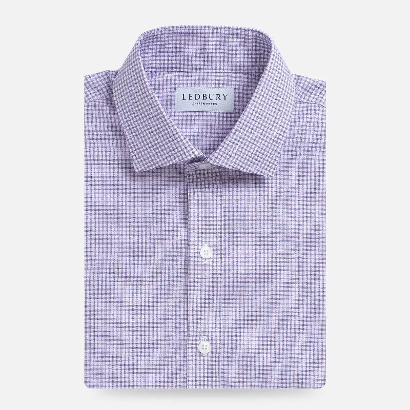 The Purple Kent Gingham Custom Shirt Laid