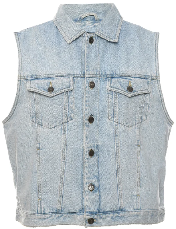 Light Wash Denim Jacket Vest - M Hip Men's Retro