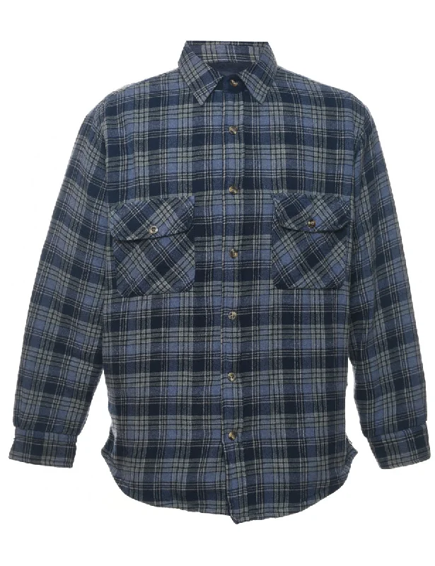 Puritan Navy Classic Checked  Shirt - M Tough Men's Military