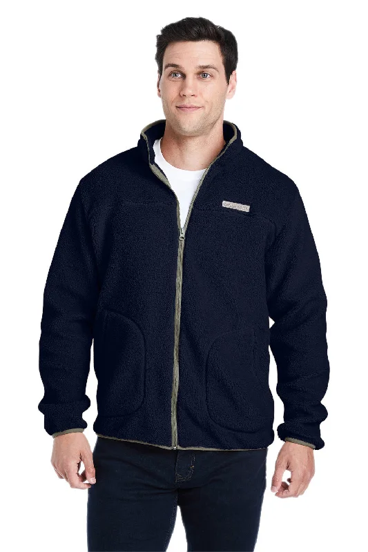 Columbia Mens Rugged Ridge II Sherpa Fleece Full Zip Jacket - Collegiate Navy Blue - Closeout Polished Men's Silk