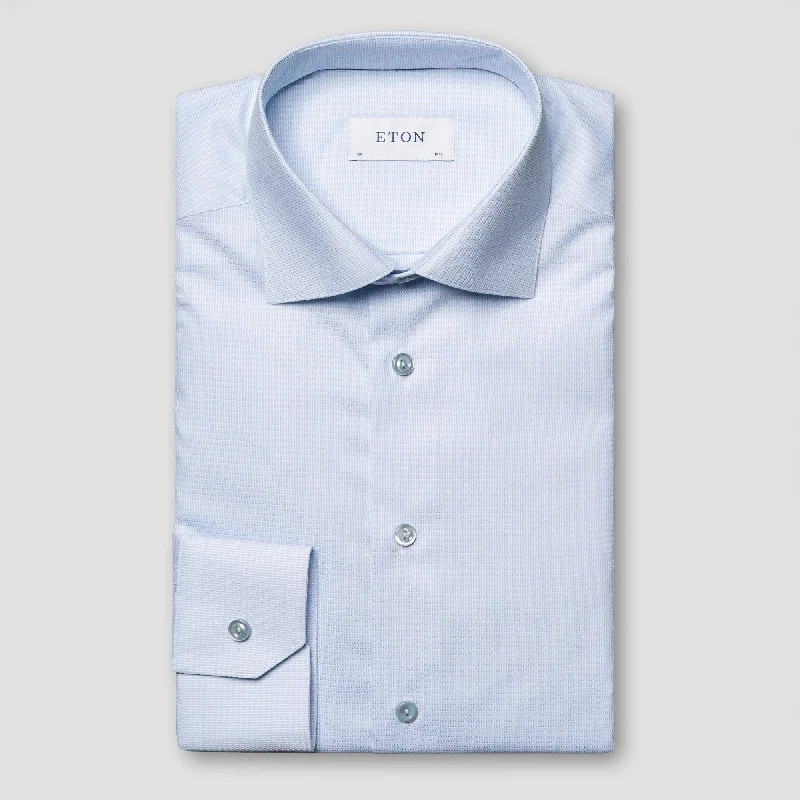 Light Blue Semi-Solid Supima 120 Piqué Slim Fit Shirt - ETON Lumberjack