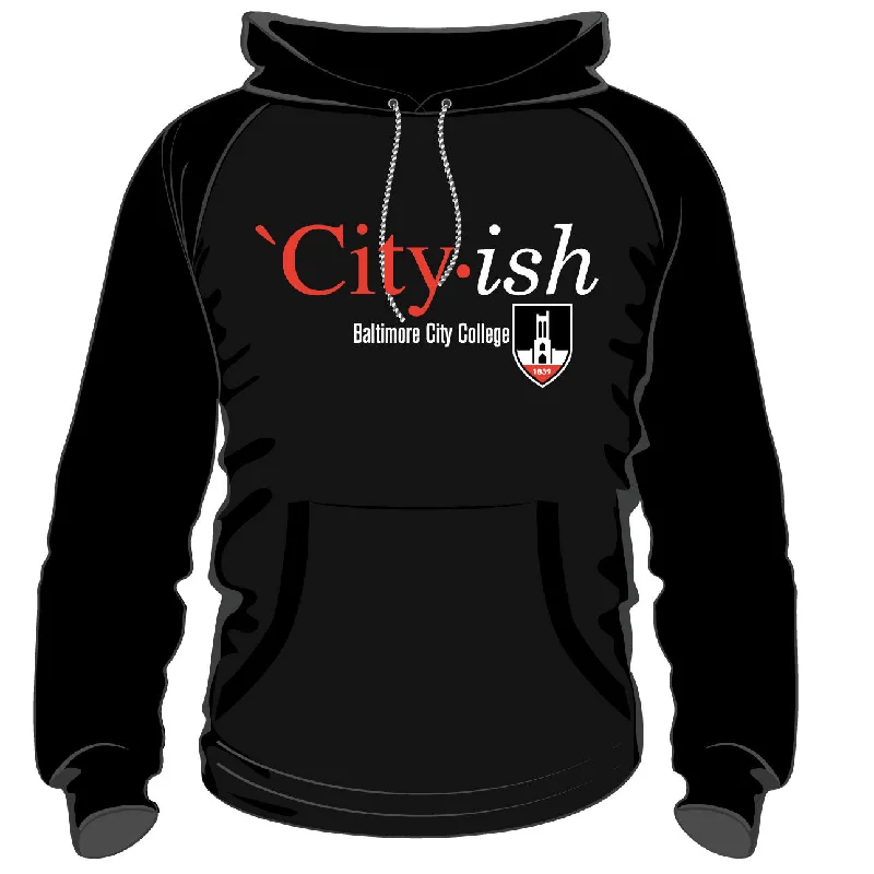 BALTIMORE CITY COLLEGE | CITY-ISH Black Unisex  Hoodie -DK- Cool Men's Skate