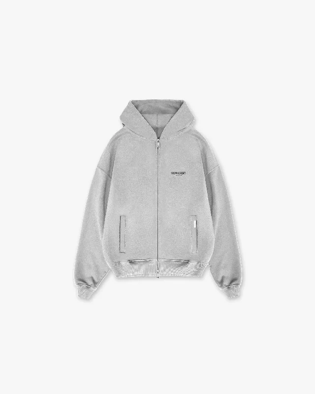 Represent Owners Club Zip Hoodie - Ash Grey Refined Men's Classic 