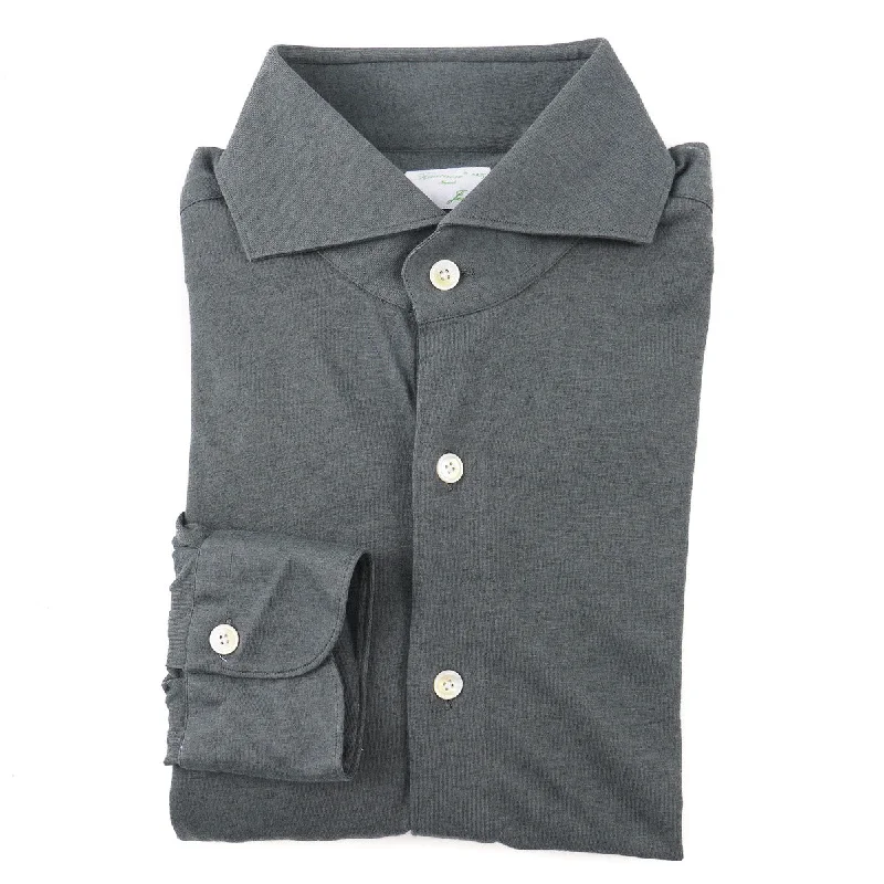 Finamore Slim-Fit Cotton-Cashmere Shirt Laid