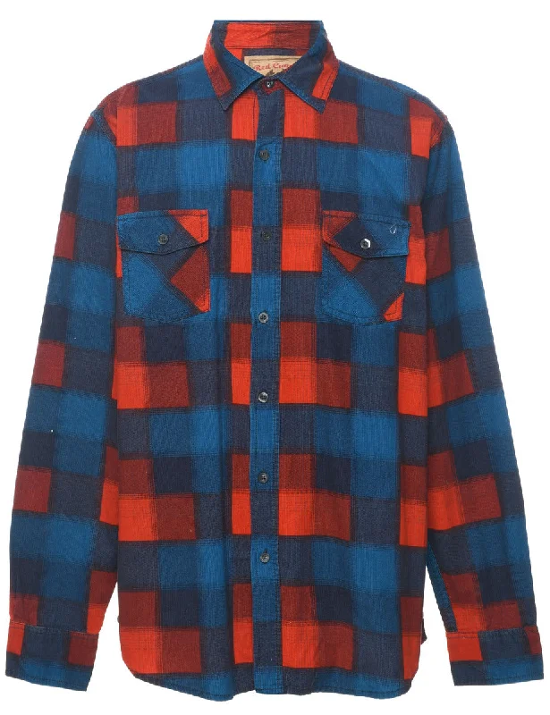 Corduroy Checked Shirt - L Bohemian Men's Free