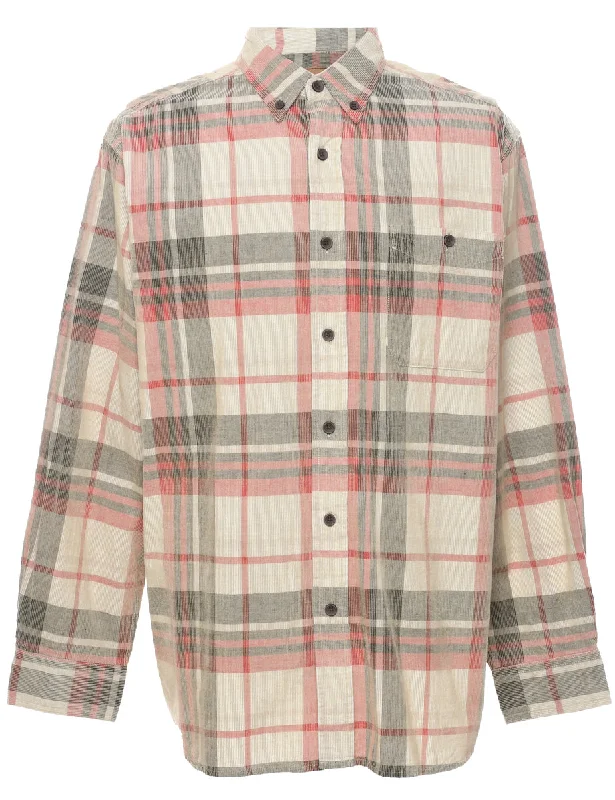 Corduroy Checked Shirt - L Monochromatic All