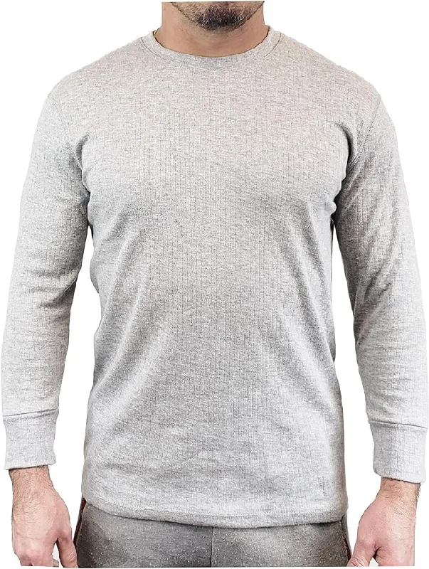 Long Sleeve Thermal Top | Grey Fleece-Lined Base Layer Tailored