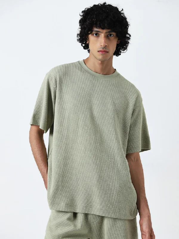 Studiofit Sage Textured Relaxed-Fit T-Shirt Polished Men's Satin