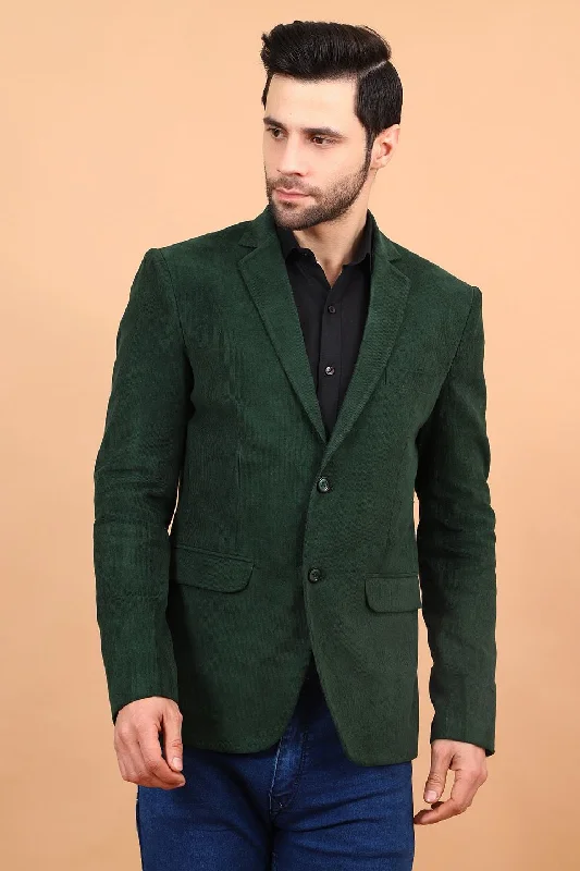 Corduroy Cotton Green Blazer Vacation