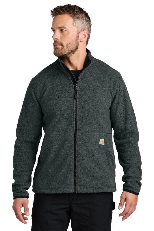 Carhartt Mens Textured Fleece Full Zip Jacket - Heather Carbon Grey - New Bohemian Men's Free