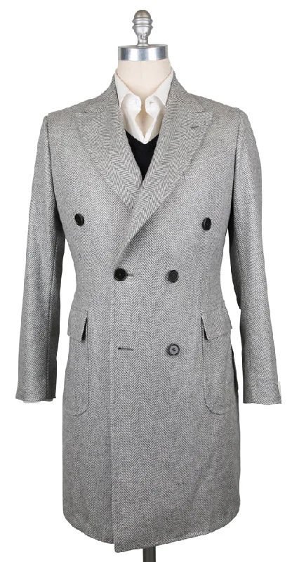 Luigi Borrelli Gray Coat Modern Men's 