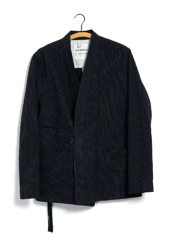 FOLKE 28-32-2 | Scarecrow's Jacket | Black Pin Relaxed Men's Australian 