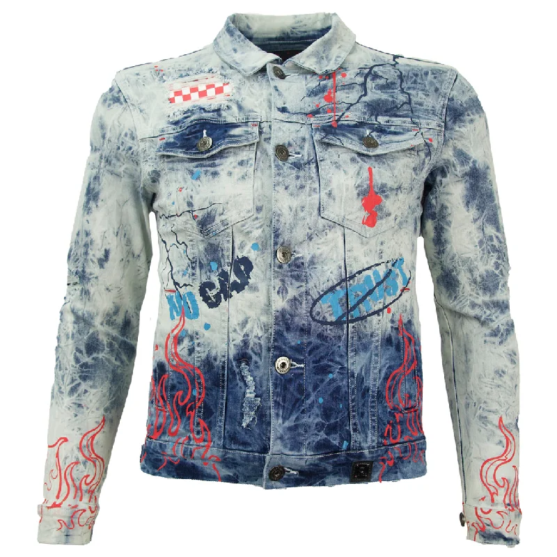 M1052 Makobi Fire Denim Jacket - Light Wash Elegant Men's Cashmere