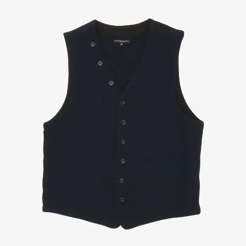 Wool Blend Waistcoat Sophisticated Men's 