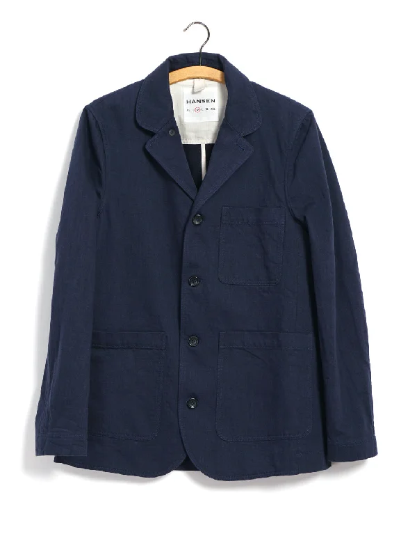 JOSEF | Refined Workwear Jacket | Navy Slub Elegant Men's Cashmere